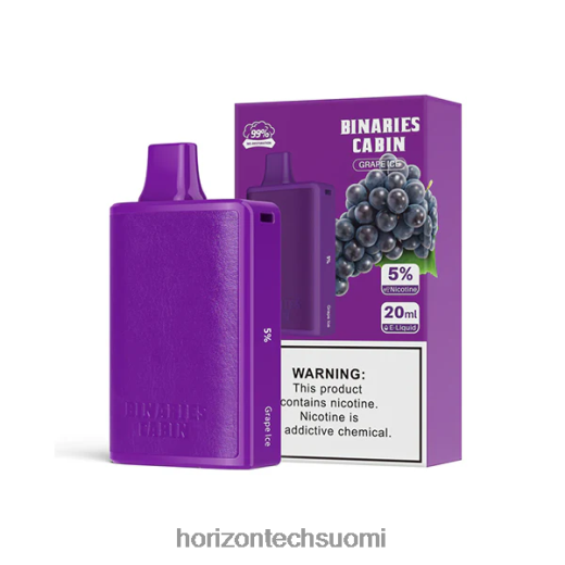 HorizonTech Binaries Cabin kertakäyttöinen 20ml 4T8JL455 rypäleen jäätä Horizon tech vape