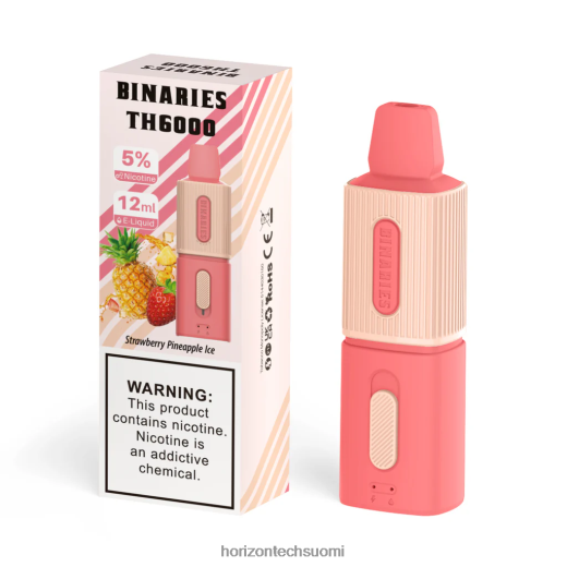 HorizonTech Binaries Cabin th6000 kertakäyttöinen 12ml 4T8JL4105 mansikka ananasjäätä Horizon tech vape