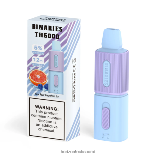HorizonTech Binaries Cabin th6000 kertakäyttöinen 12ml 4T8JL4108 sininen razz greippijää horizon tech vape tank