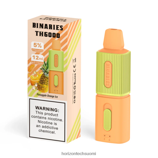 HorizonTech Binaries Cabin th6000 kertakäyttöinen 12ml 4T8JL4109 ananas-appelsiinijää HorizonTech vape