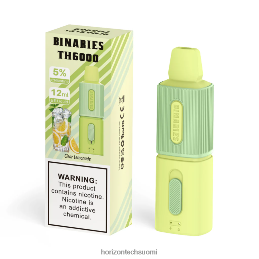 HorizonTech Binaries Cabin th6000 kertakäyttöinen 12ml 4T8JL4114 kirkas limonadi HorizonTech disposable vape
