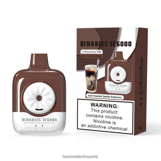 HorizonTech Binaries Cabin kertakäyttöinen 12ml 4T8JL4153 jääpaahdettua vaniljaespressoa HorizonTech vape suomi
